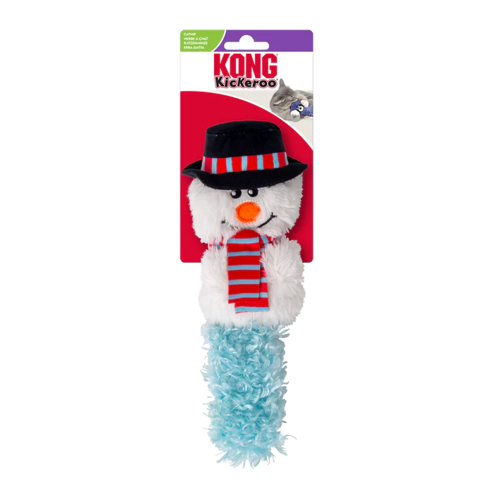 KONG Holiday Kickeroo Character Snowman Cat Toy