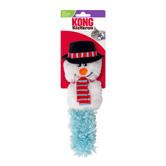 KONG Holiday Kickeroo Character Snowman Cat Toy