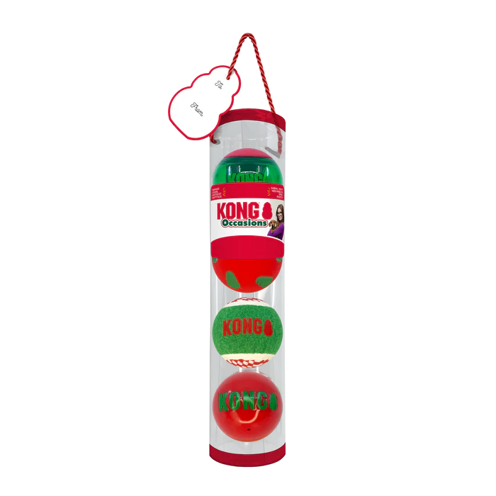 KONG Holiday Occasions Balls 4-pk Medium