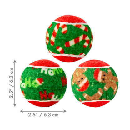 KONG Holiday SqueakAir Balls 6-pk Med