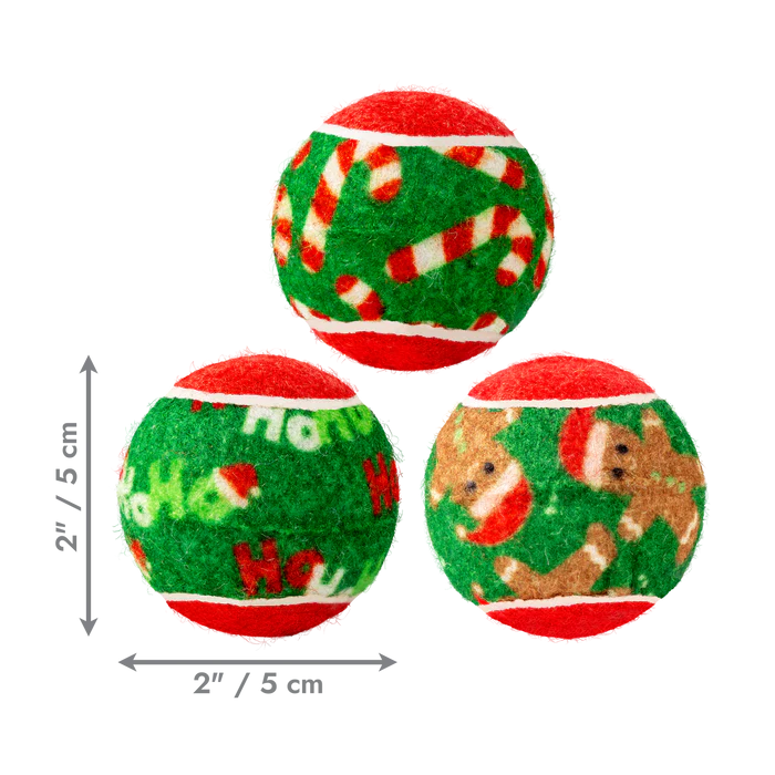 KONG Holiday SqueakAir Balls 6-pk Small