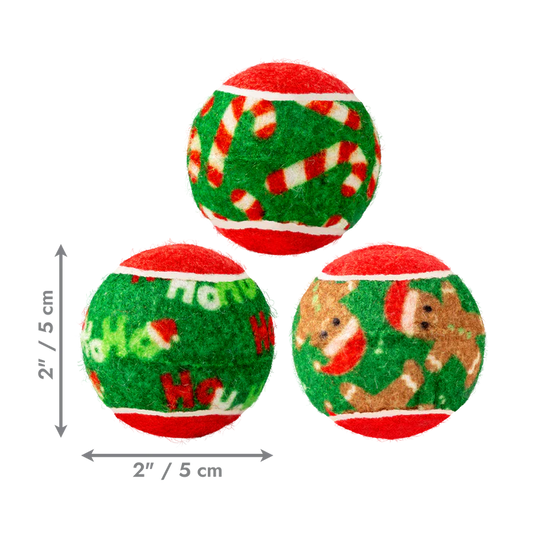 KONG Holiday SqueakAir Balls 6-pk Small