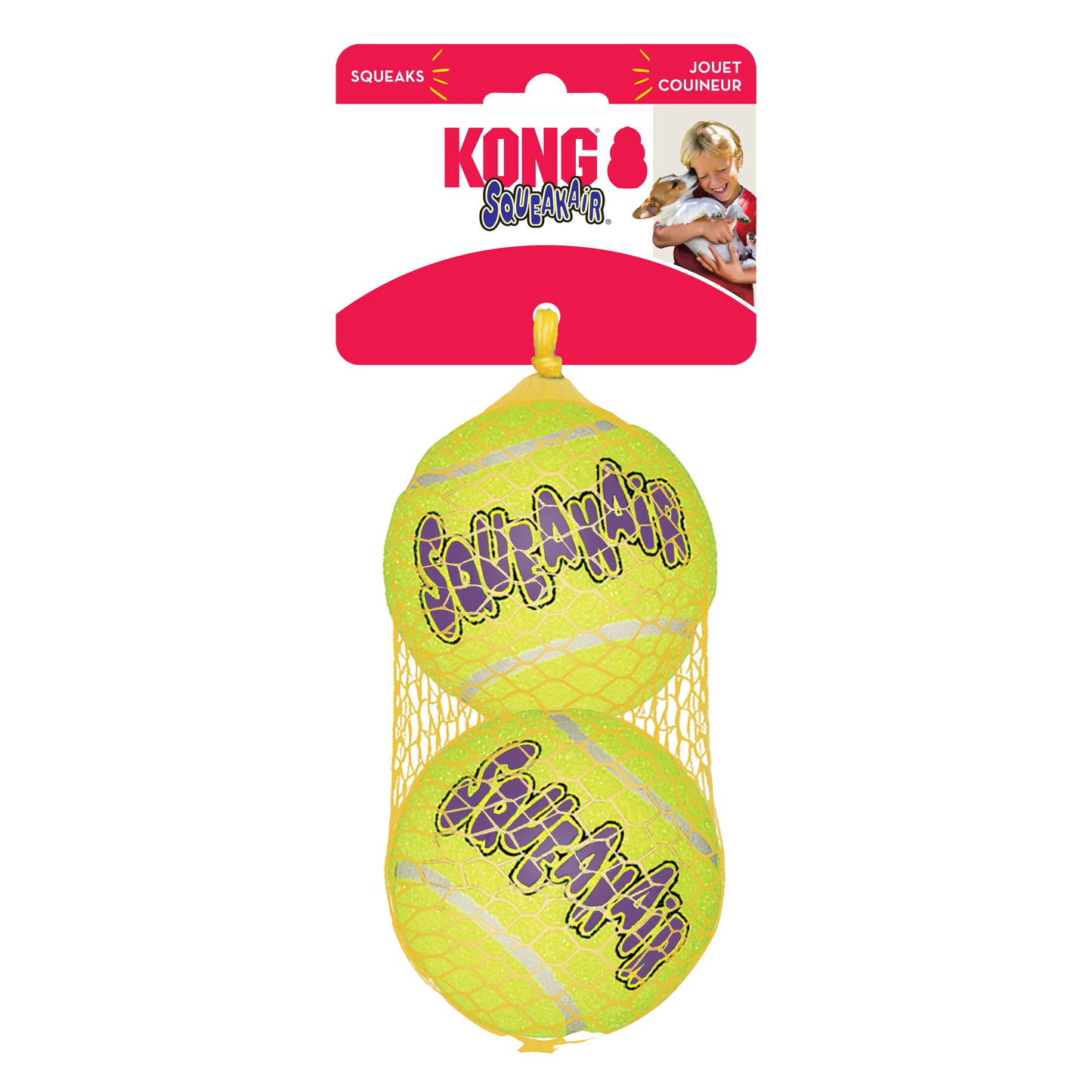 KONG Air Squeaker Tennis Ball (2Pk) Large