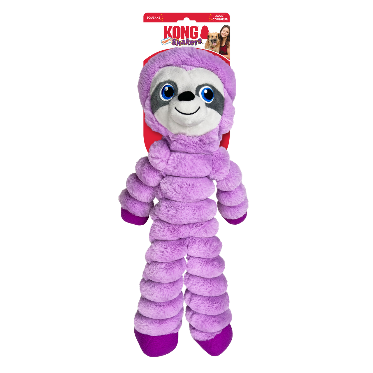 KONG Shakers Sloth Plush Dog Toy